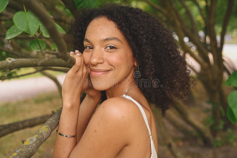 Fashion Close Up Outdoor Portrait Beautiful Young African American Female Couple With Braids