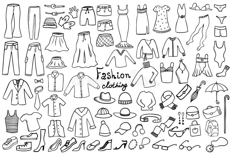 Fashion and clothing vector collection