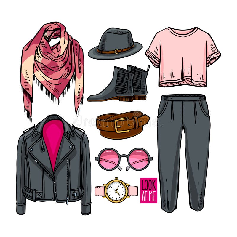 Girl Collage Outfit Stock Illustrations – 215 Girl Collage Outfit Stock ...