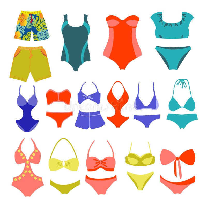 Fashion Collection Swimming Suits Stock Vector - Illustration of shorts ...