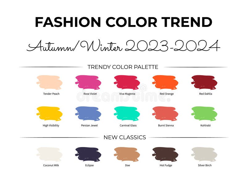 Fashion Color Trend Spring - Summer 2022. Trendy Colors Palette Guide ...