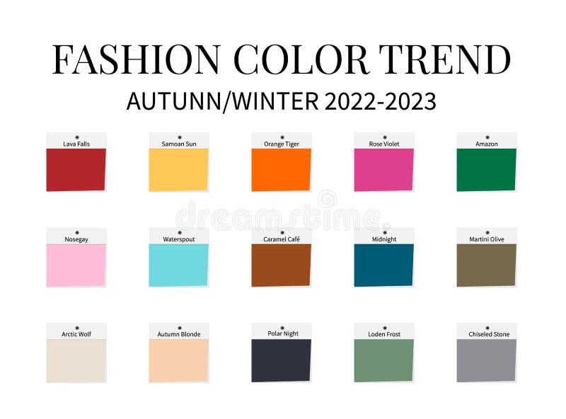 Fashion Color Trend Autumn - Winter 2022 - 2023. Trendy Colors Palette ...