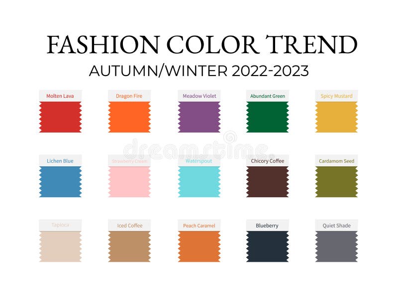 Fashion Color Trend Autumn - Winter 2022 - 2023. Trendy Colors Palette ...