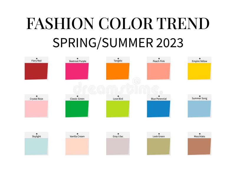 Fashion Color Trend Autumn - Winter 2022 - 2023. Trendy colors palette  guide. Fabric swatches with color names. Vector template for your creative  desi Stock Vector Image & Art - Alamy