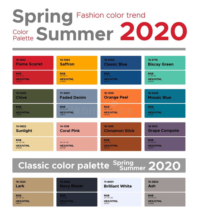 Summer Season Color Chart