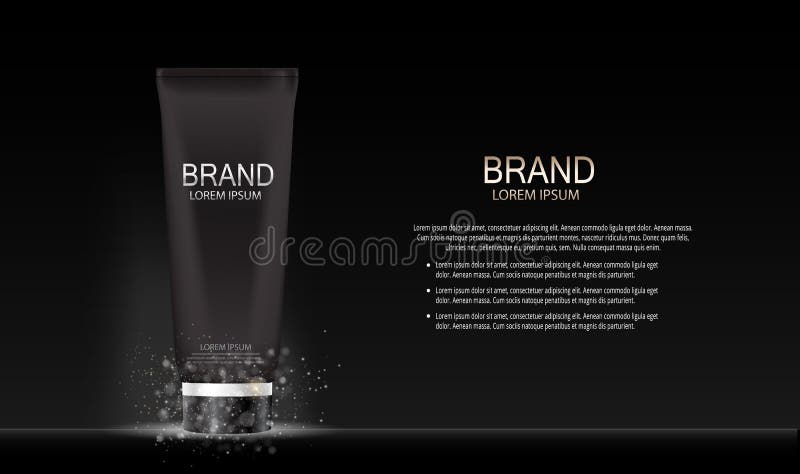 Fashion Design Makeup Cosmetics Product Template for Ads or Magazine Background. Mascara Product Series Reportv