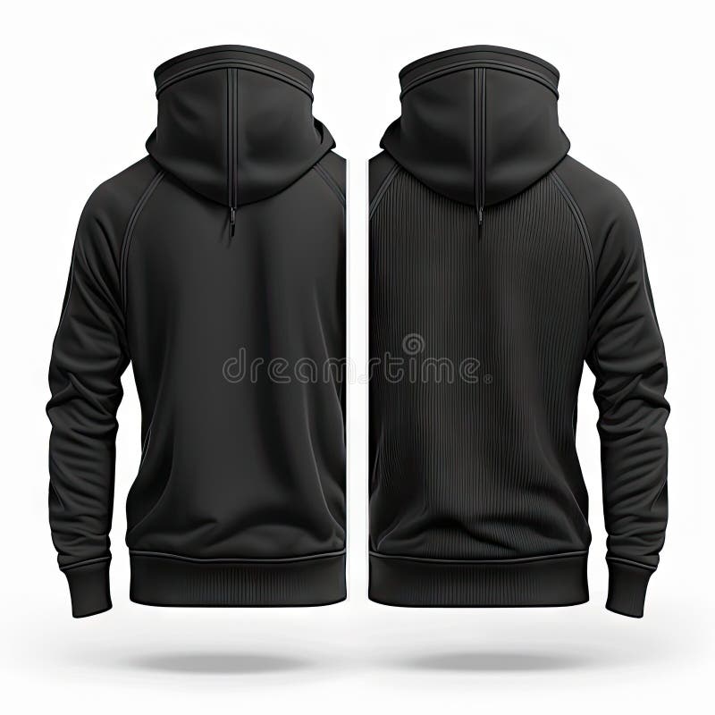 Realistic Design White Hoodie Mockup Isolated on White Background Stock ...