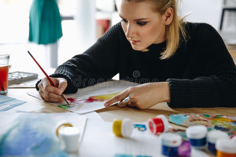 Fashion Designer Drawing Sketch Stock Image - Image of office ...