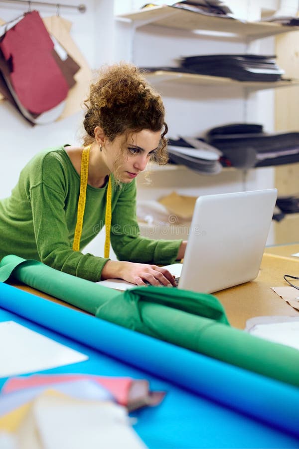 Fashion Designer Working with Laptop Stock Photo Image of fashion