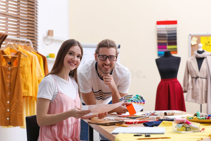 Fashion Designers Creating New Clothes Stock Image - Image of portrait ...