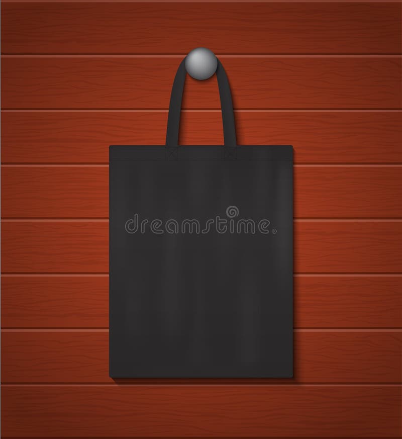 Download Fashion Eco Tote Bag Mockup Hanging On Wooden Wall. School ...