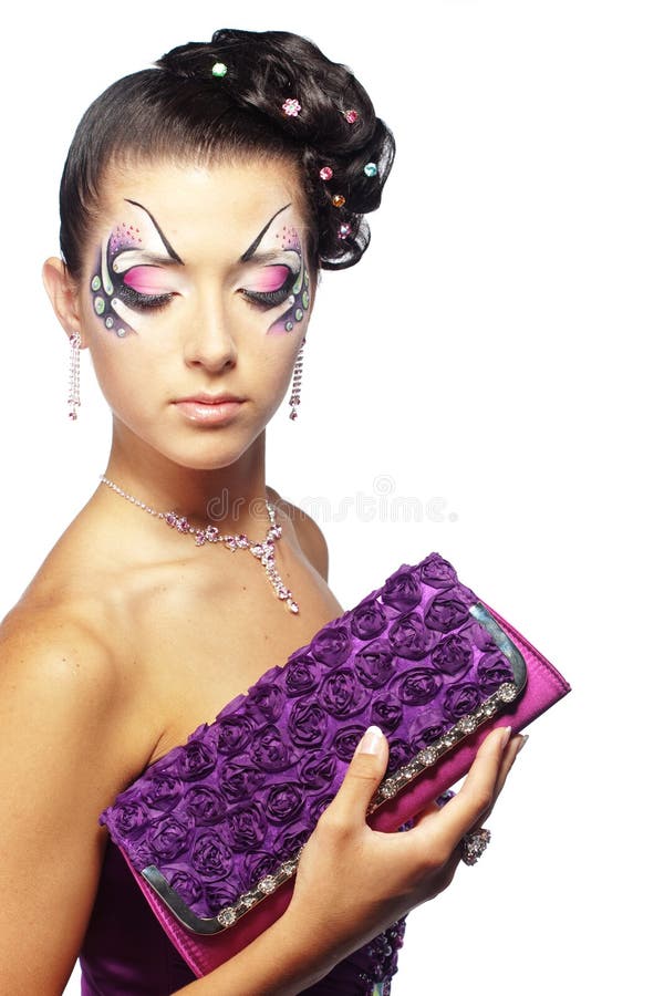 Fashion Faceart And Hairstyle Stock Photo Image of hairstyle, elegance 15106552