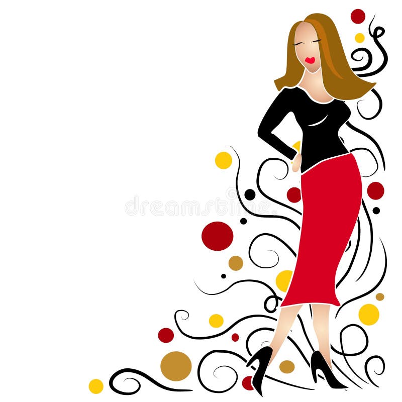 Fashion Girl Clip Art Brunette