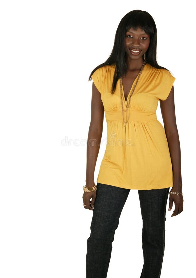 Fashion Girl Standing Pose royalty free stock image