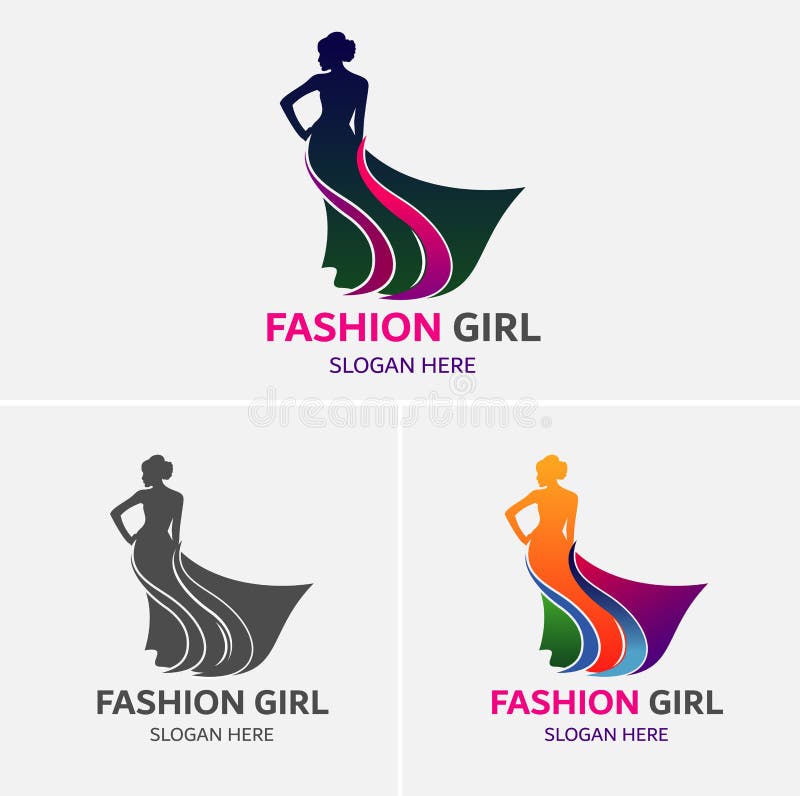 Fashion Girls Logo Template Stock Vector - Illustration of life, pack ...