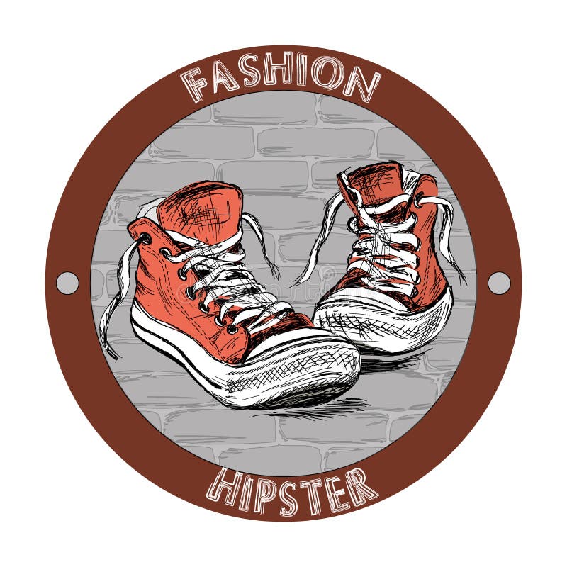 Fashion Hipster Shoes - Sneakers Stock Vector - Illustration of element ...