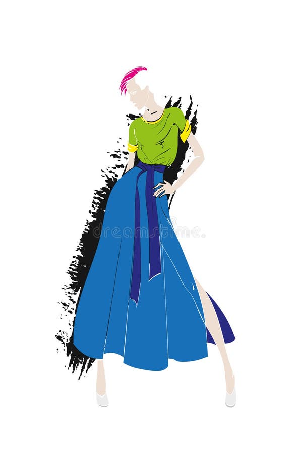 Fashion illustration. Stylish fashion models. Fashion girl vector illustration Fashion illustration. Stylish fashion models. Fashion girl vector illustration