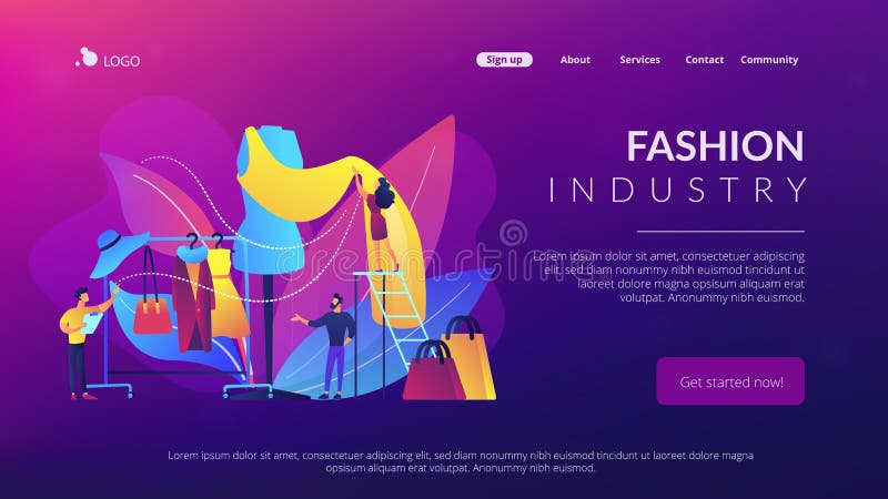 Fashion Industry Concept Landing Page. Stock Vector - Illustration of ...