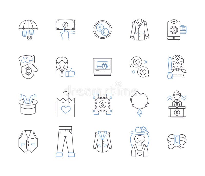 Fashion Industry Outline Icons Collection. Clothing, Garments, Apparel ...