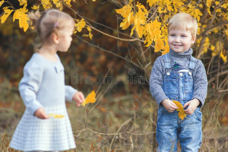 Fashion kids outdoor at fall season. Has date