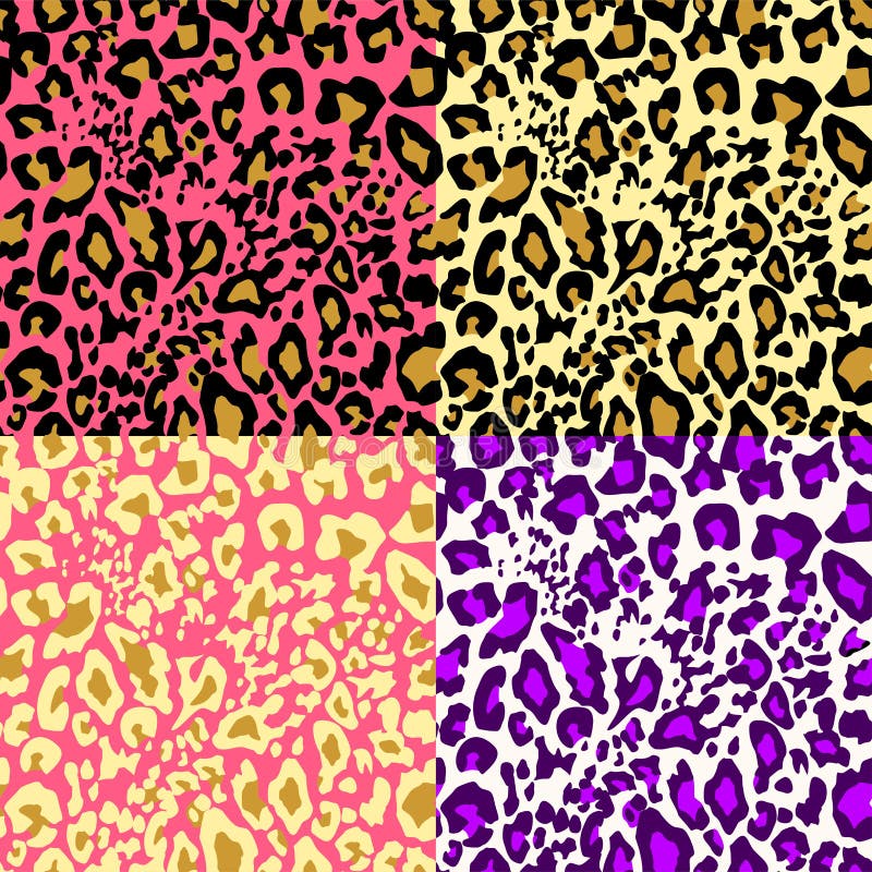 Fashion Leopard Color Wallpapers Variation Stock Vector - Illustration