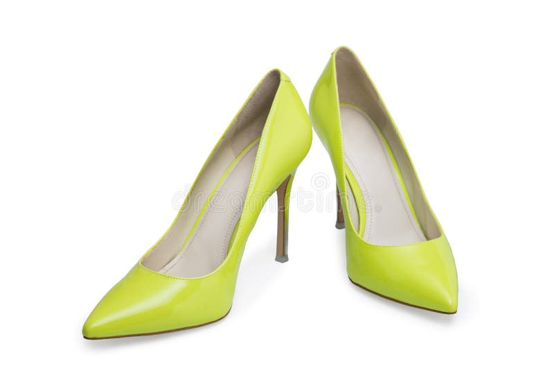 Fashion Lime Green Female Shoes Stock Image - Image of fashion ...