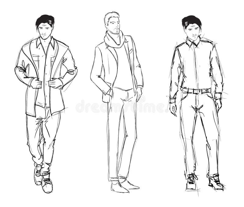Fashion men stock illustration. Illustration of standing - 52872539