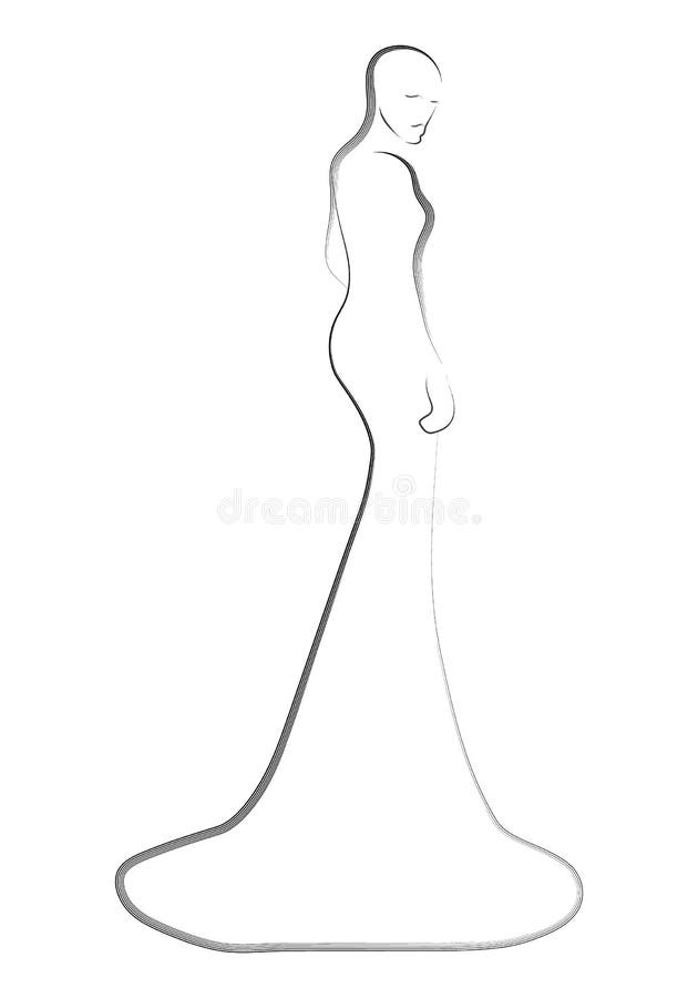 Fashion models in the dress sketch illustration vector illustration Fashion models in the dress sketch illustration vector illustration
