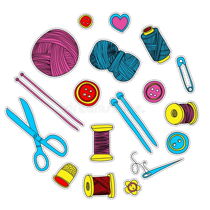 Fashion Patch Badges Needlework Handmade Sewing Stock Vector ...