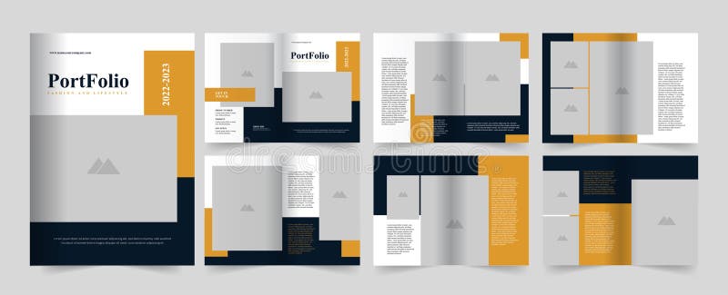 Fashion Portfolio Template or Portfolio Design Stock Illustration