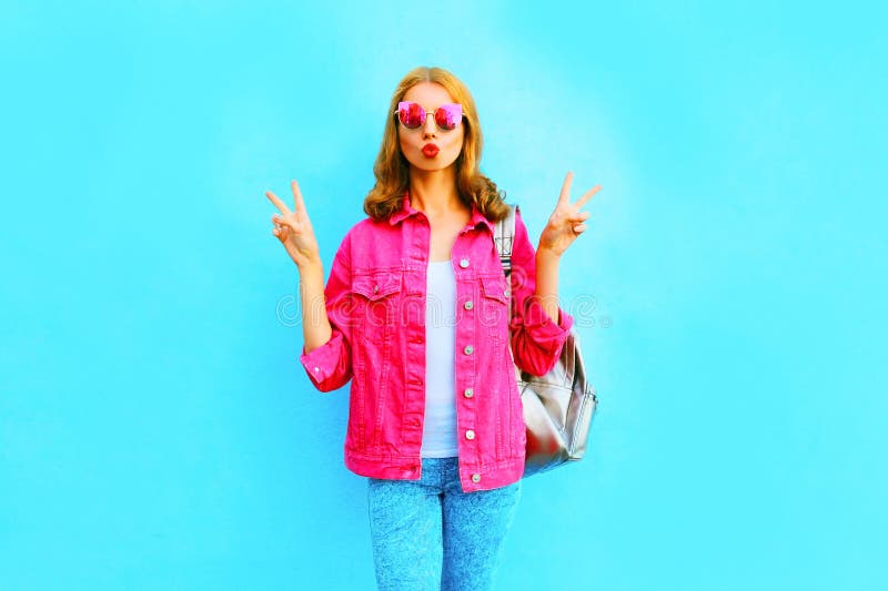 pink kiss denim jacket