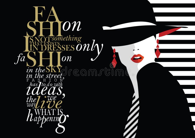 Fashion Quote with Fashion Woman. Stock Vector - Illustration of pastel ...