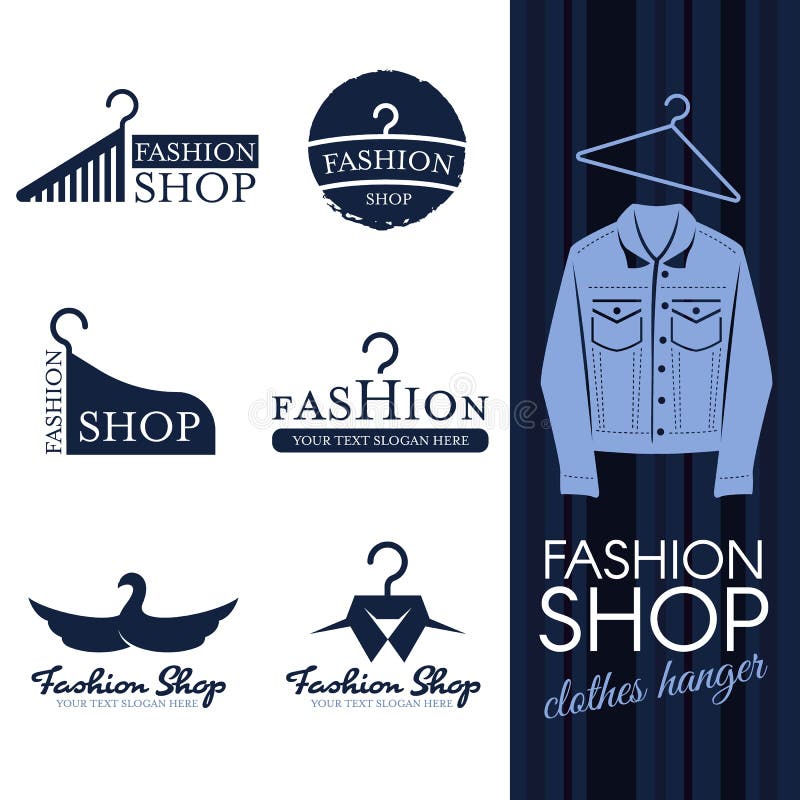 Clothes Shop Fashion Logo Vector Set Design Stock Vector - Illustration ...