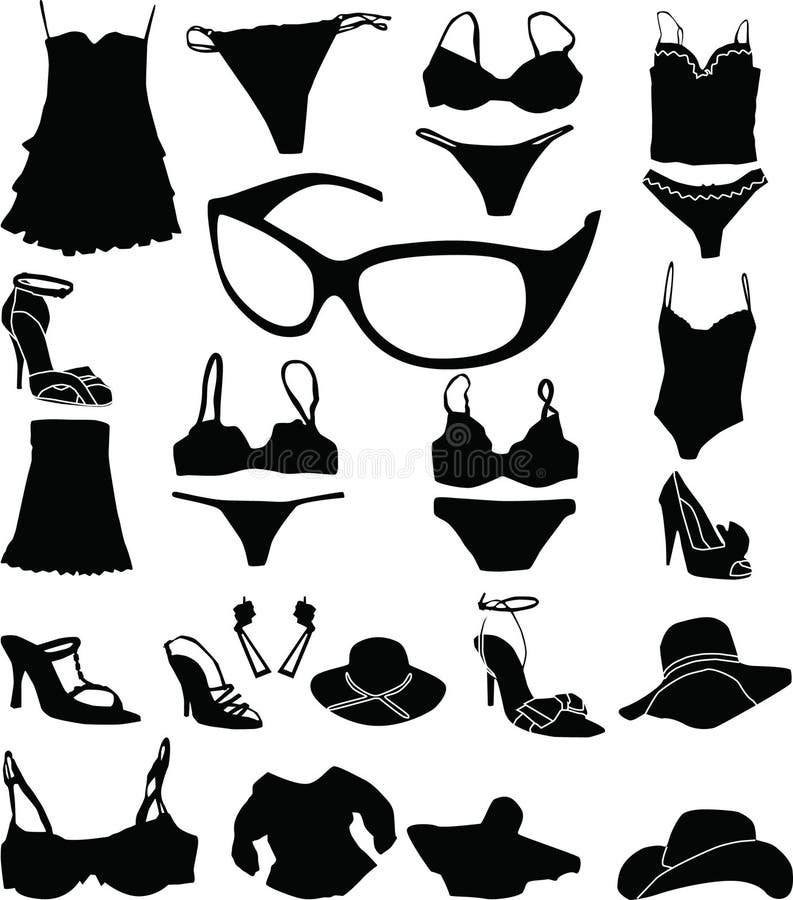 Woman bra types collection vector icons of fashion brassiere lin Stock  Vector