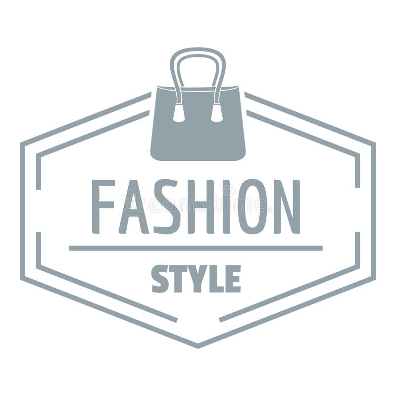 Fashion Style Bag Logo, Simple Gray Style Stock Vector - Illustration ...