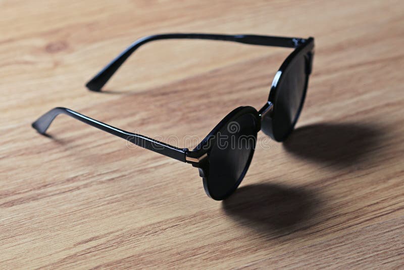 Fashion Sunglasses On Wooden Table Stock Image Image Of Object Style 101590561