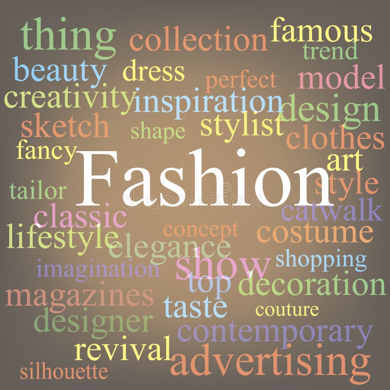 Fashion. Tag cloud stock illustration. Illustration of dress - 24421528