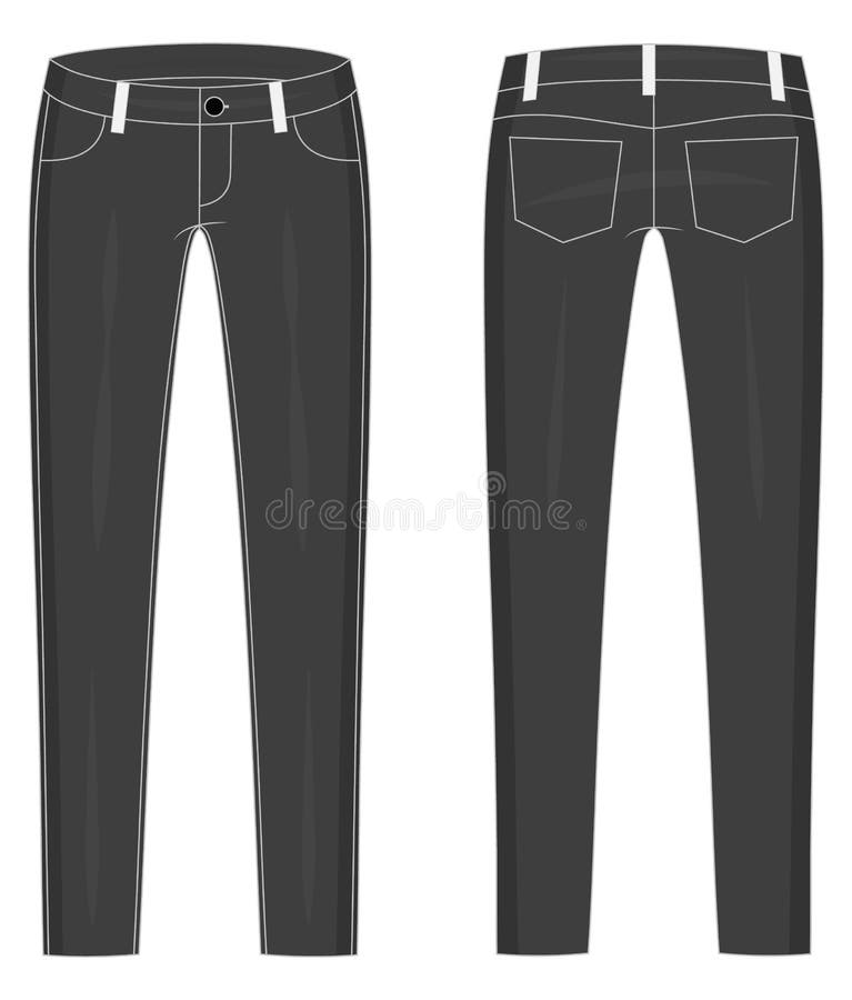 Fashion Technical Colored Sketch of Jeans in Vector Graphic Stock ...