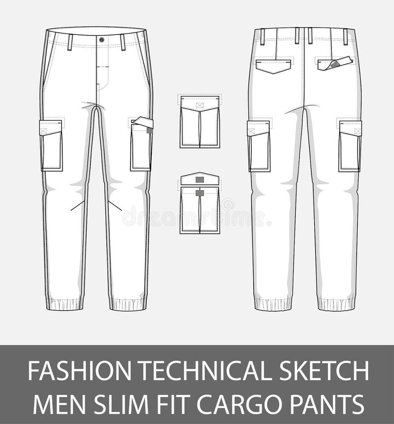 Leggings Technical Drawing Flat Sketches Stock Illustration