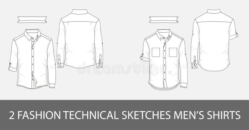 Technical Sketch of Denim Jacket in Vector. Stock Vector - Illustration ...