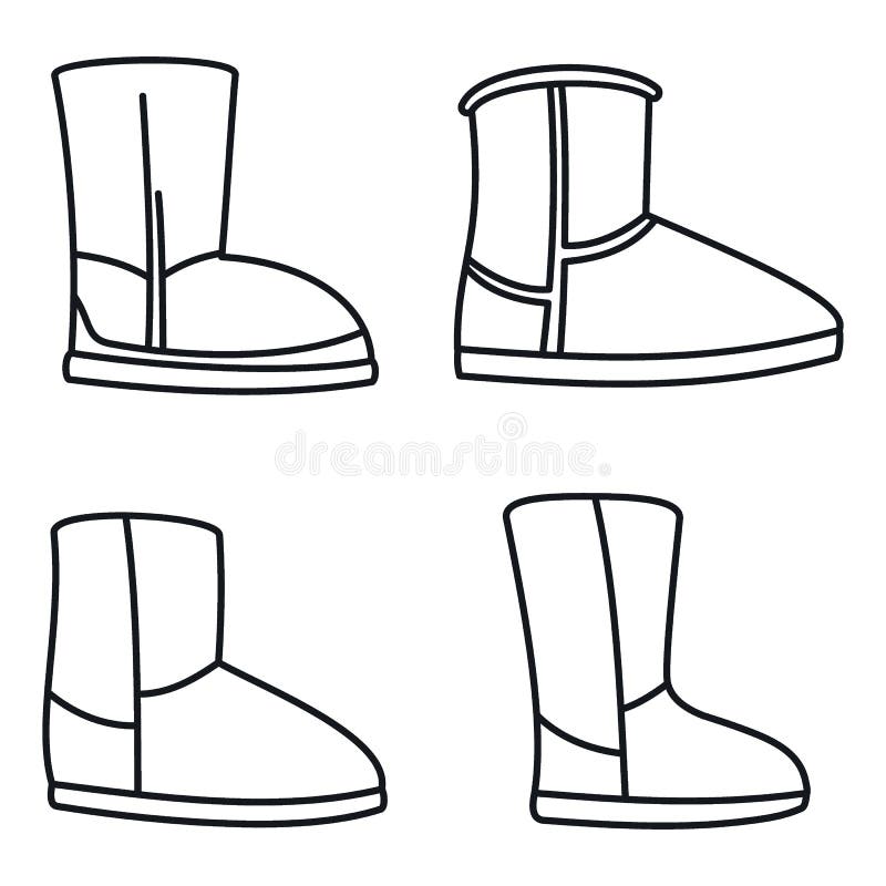Winter Ugg Boots Icon Outline Style Stock Illustrations – 45 Winter Ugg ...