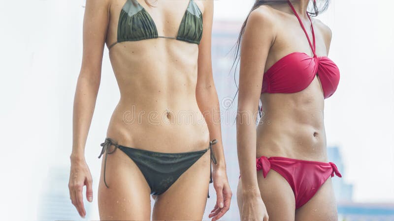 Fashion of Underwear Summer Beach Bikini Slim Muscle Women with Stock Photo  - Image of happy, slim: 114523324