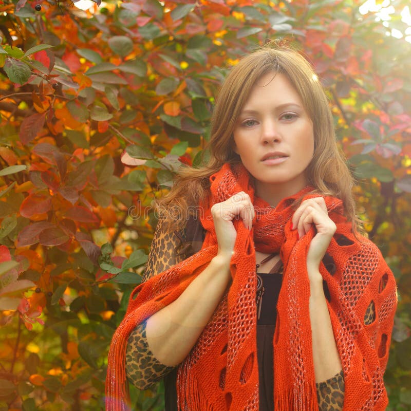 Fashion Woman on Autumn Light Stock Image - Image of nature, fashion ...