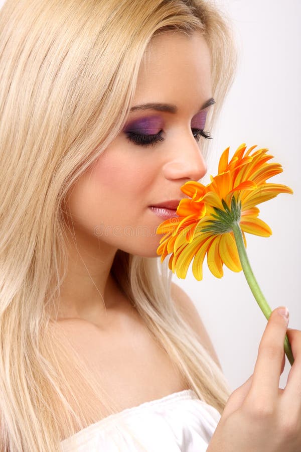 Fashion woman with flower