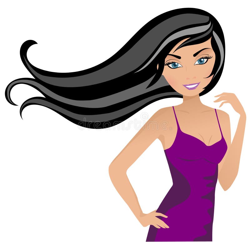 Fashion Woman Model Long Hair royalty free illustration Fashion Woman Model Long Hair royalty free illustration