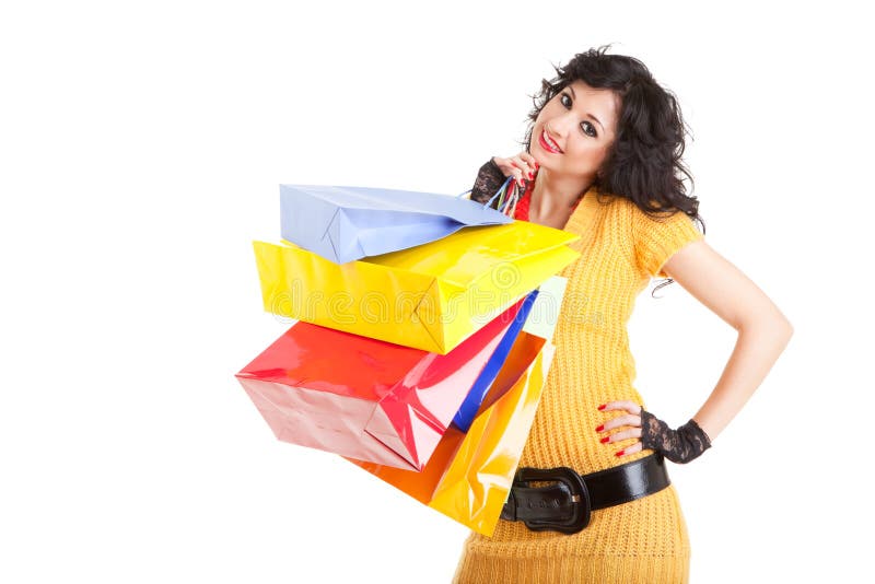 Fashion Woman with Packages Stock Photo - Image of festive, glamour ...