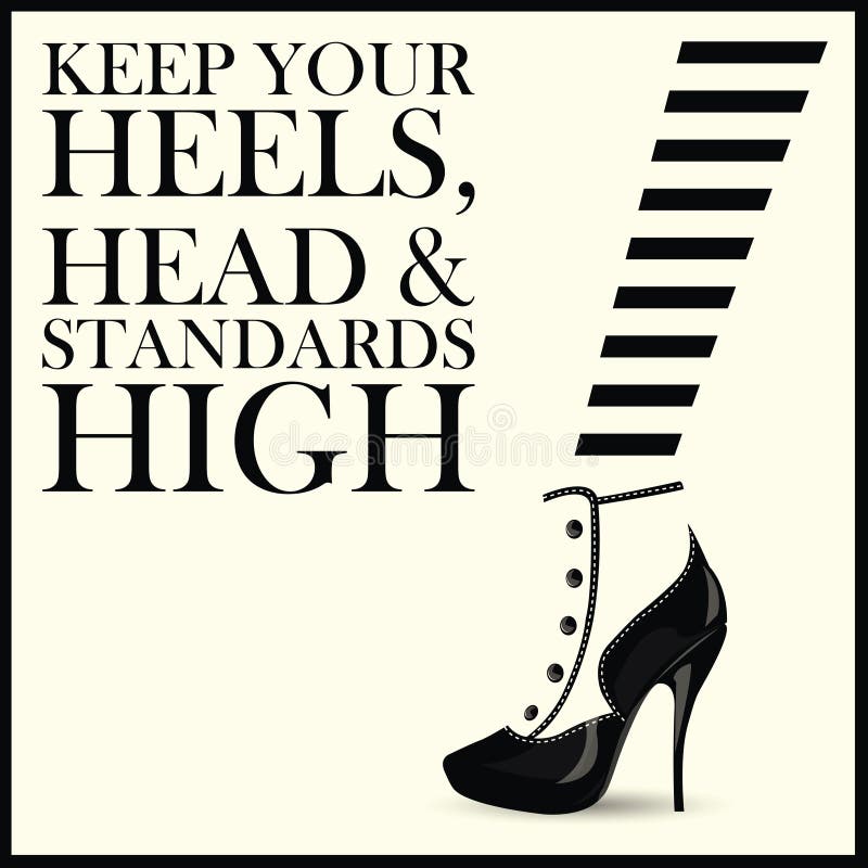 Fashion Woman shoe with quotes. Vector illustration.