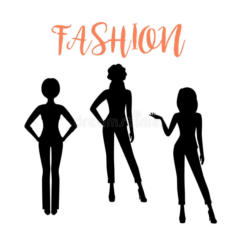Fashion woman silhouette in suits royalty free illustration Fashion woman silhouette in suits royalty free illustration