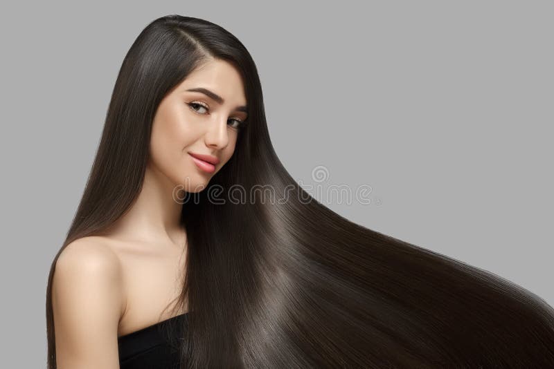 Fashion Woman with Straight Long Shiny Hair. Beauty and Hair Care Stock  Photo - Image of clean, density: 240912936