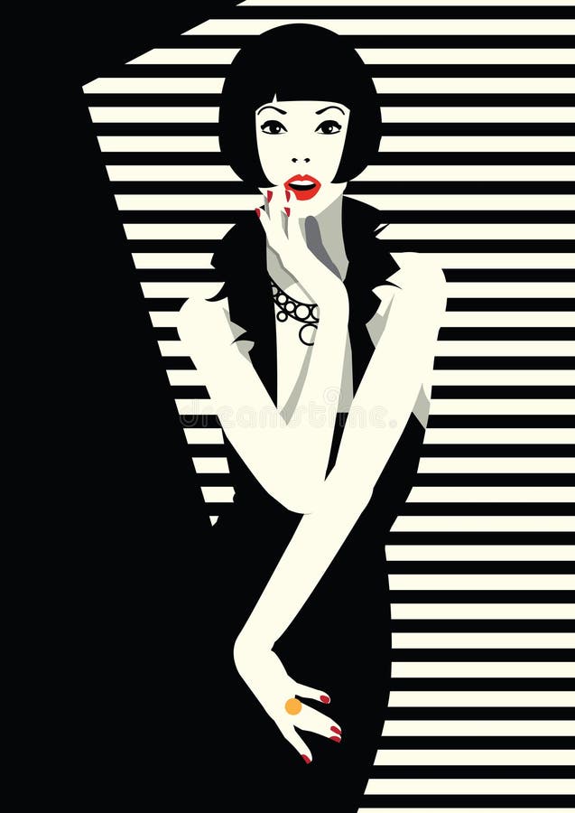 Fashion woman in style pop art. stock illustration Fashion woman in style pop art. stock illustration